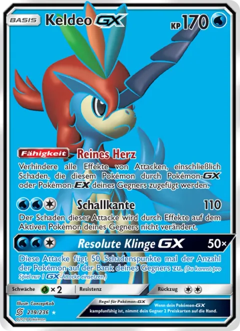 Keldeo GX [Pure Heart | Sonic Edge | Resolute Blade GX]