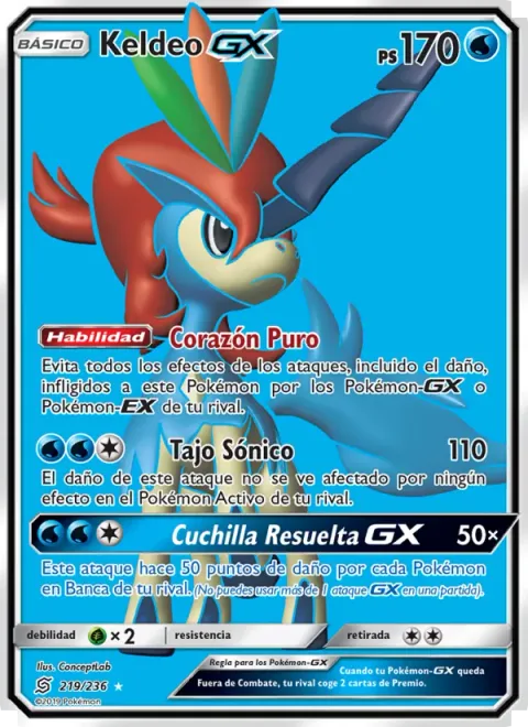 Keldeo GX [Pure Heart | Sonic Edge | Resolute Blade GX]