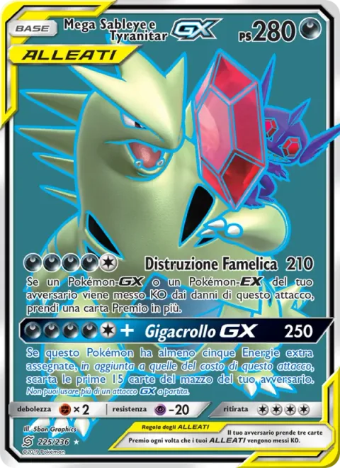 Mega Sableye & Tyranitar GX [Greedy Crush | Gigafall GX]