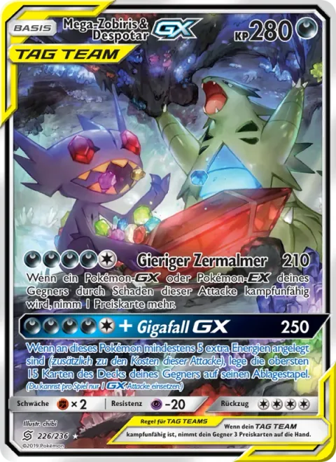 Mega Sableye & Tyranitar GX [Greedy Crush | Gigafall GX]