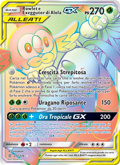Rowlet & Alolan Exeggutor GX [Super Growth | Calming Hurricane | Tropical Hour GX]