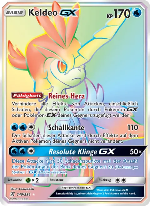 Keldeo GX [Pure Heart | Sonic Edge | Resolute Blade GX]