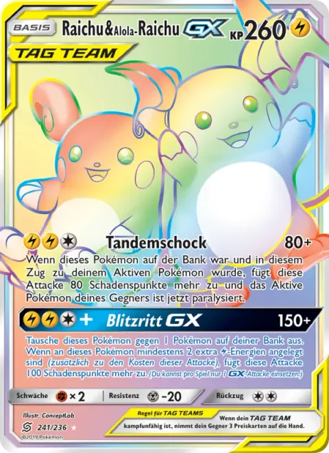 Raichu & Alolan Raichu GX [Tandem Shock | Lightning Ride GX]