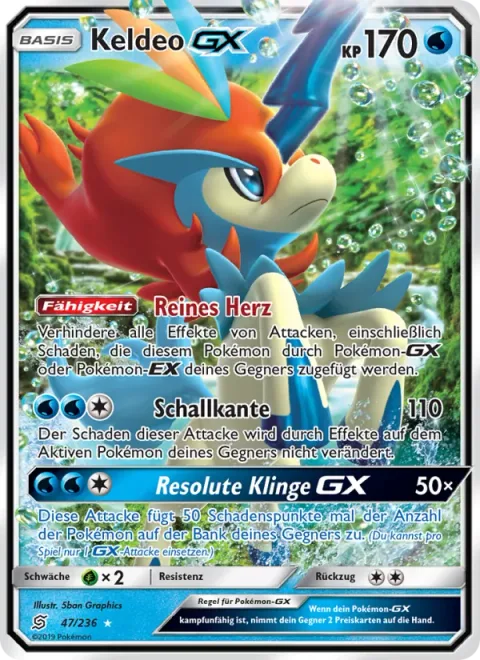 Keldeo GX [Pure Heart | Sonic Edge | Resolute Blade GX]