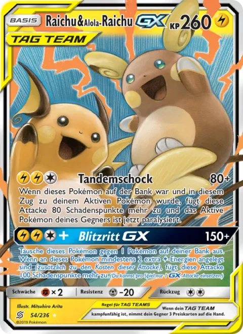 Raichu & Alolan Raichu GX [Tandem Shock | Lightning Ride GX]