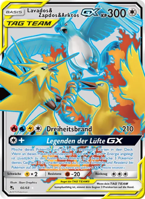 Moltres & Zapdos & Articuno GX [Trinity Burn | Sky Legends GX]