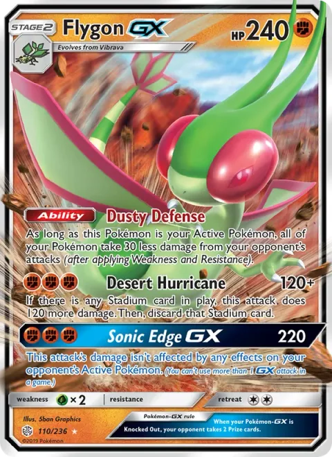 Flygon GX [Dusty Defense | Desert Hurricane | Sonic Edge GX]