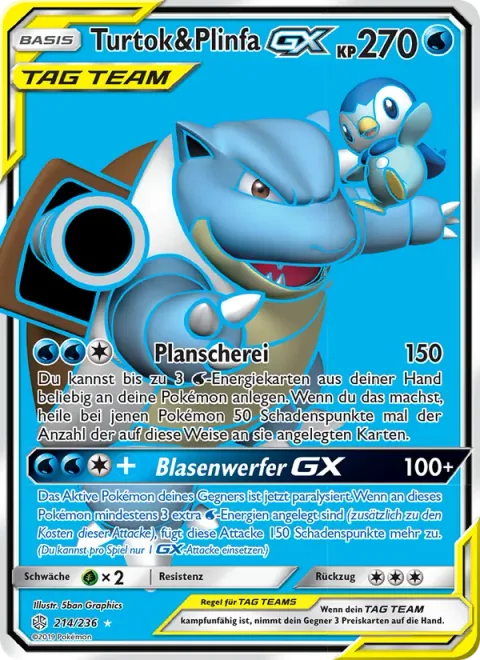 Blastoise & Piplup GX [Splash Maker | Bubble Launcher GX]
