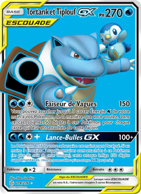 Blastoise & Piplup GX [Splash Maker | Bubble Launcher GX]