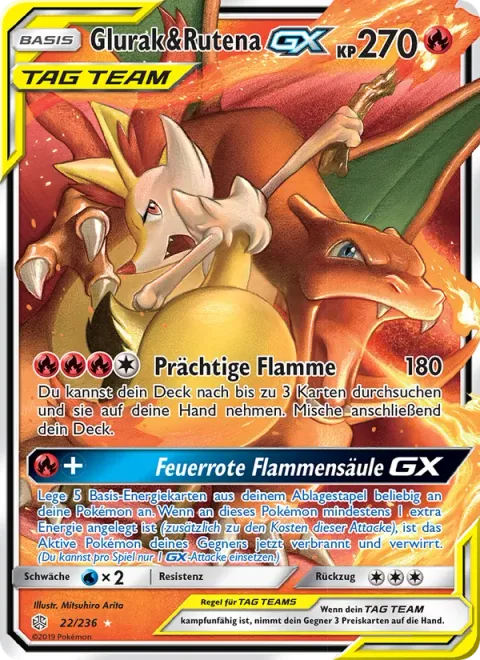 Charizard & Braixen GX [Brilliant Flare | Crimson Flame Pillar GX]