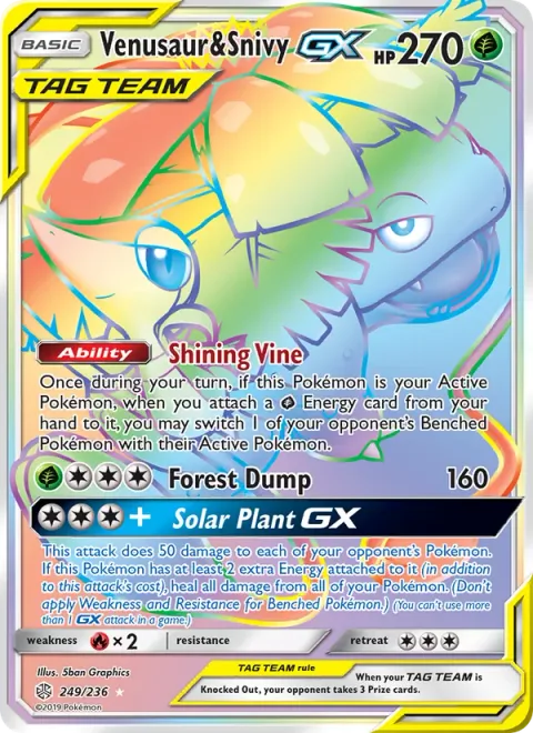 Venusaur & Snivy GX [Shining Vine | Forest Dump | Solar Plant GX]