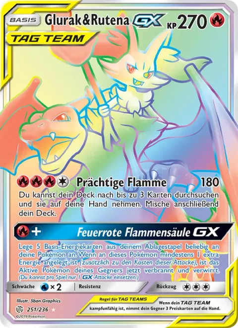 Charizard & Braixen GX [Brilliant Flare | Crimson Flame Pillar GX]