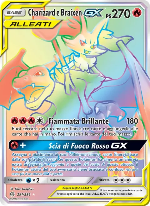 Charizard & Braixen GX [Brilliant Flare | Crimson Flame Pillar GX]