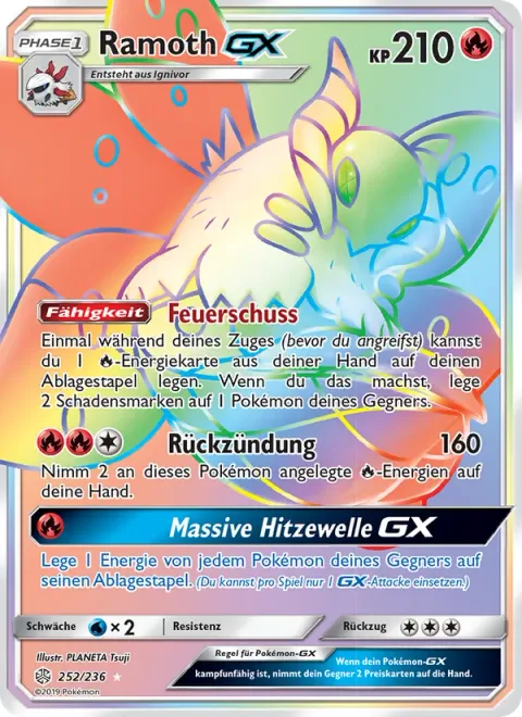 Volcarona GX [Flaming Shot | Backfire | Massive Heat Wave GX]