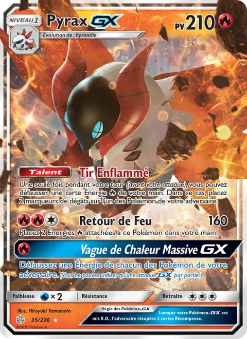 Volcarona GX [Flaming Shot | Backfire | Massive Heat Wave GX]