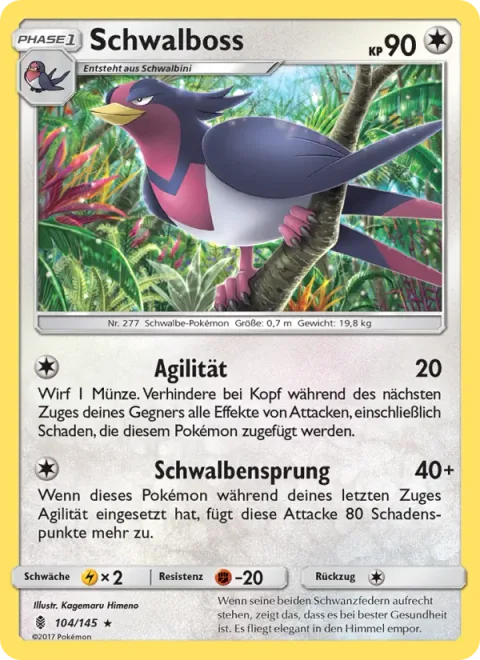 Swellow [Agility | Swallow Dive]