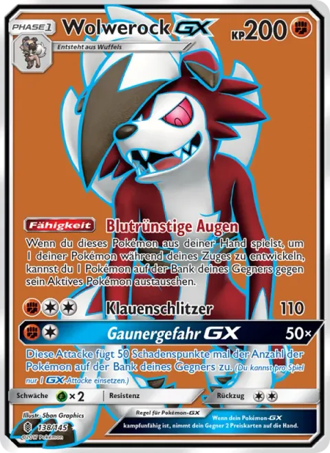 Lycanroc GX [Bloodthirsty Eyes | Claw Slash | Dangerous Rogue GX]