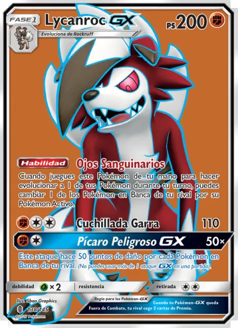 Lycanroc GX [Bloodthirsty Eyes | Claw Slash | Dangerous Rogue GX]