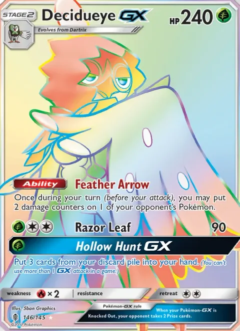 Decidueye GX [Feather Arrow | Razor Leaf | Hollow Hunt GX]