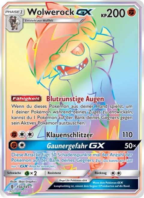 Lycanroc GX [Bloodthirsty Eyes | Claw Slash | Dangerous Rogue GX]