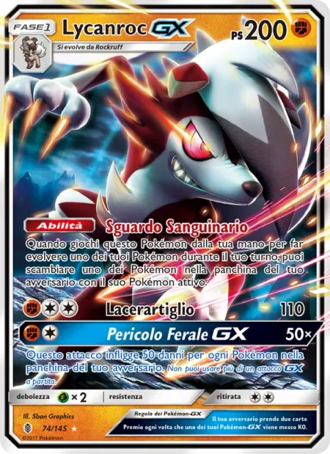Lycanroc GX [Bloodthirsty Eyes | Claw Slash | Dangerous Rogue GX]