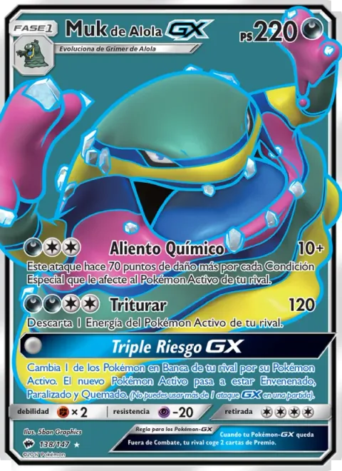 Alolan Muk GX [Chemical Breath | Crunch | Tri Hazard GX]