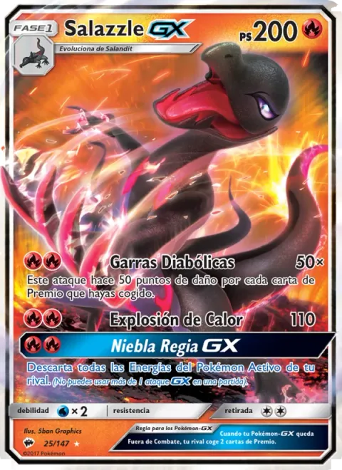 Salazzle GX [Diabolical Claws | Heat Blast | Queen's Haze GX]