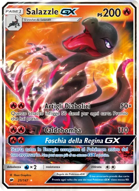 Salazzle GX [Diabolical Claws | Heat Blast | Queen's Haze GX]
