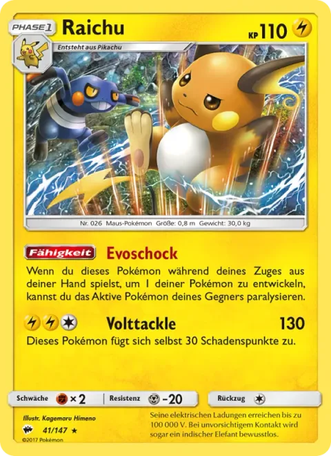 Raichu [Evoshock | Volt Tackle]