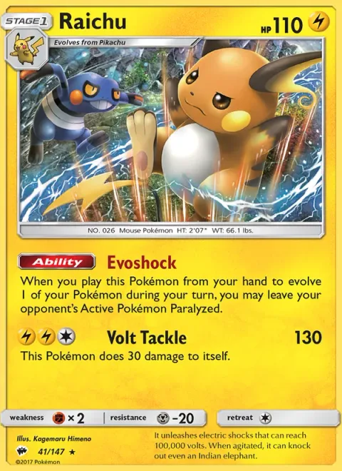 Raichu [Evoshock | Volt Tackle]