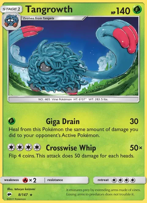 Tangrowth [Giga Drain | Crosswise Whip]