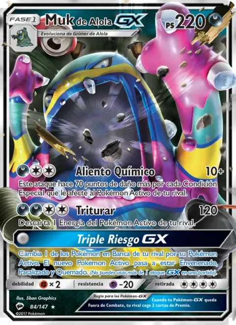 Alolan Muk GX [Chemical Breath | Crunch | Tri Hazard GX]