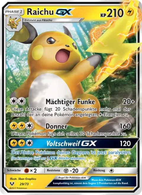 Raichu GX [Powerful Spark | Thunder | Voltail GX]