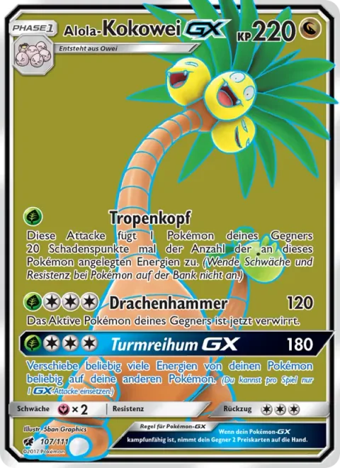 Alolan Exeggutor GX [Tropical Head | Dragon Hammer | Tower-Go-Round GX]