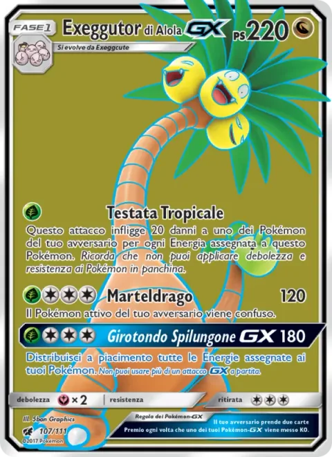 Alolan Exeggutor GX [Tropical Head | Dragon Hammer | Tower-Go-Round GX]