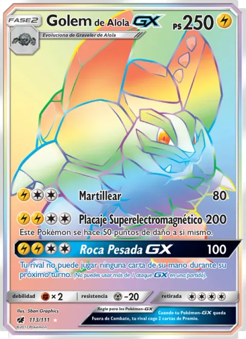 Alolan Golem GX [Hammer In | Super Electromagnetic Tackle | Heavy Rock GX]