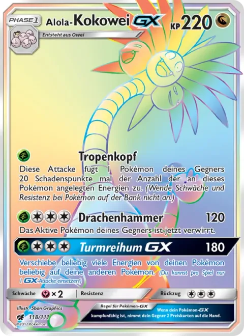 Alolan Exeggutor GX [Tropical Head | Dragon Hammer | Tower-Go-Round GX]