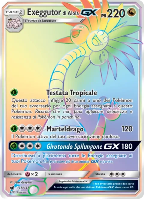 Alolan Exeggutor GX [Tropical Head | Dragon Hammer | Tower-Go-Round GX]