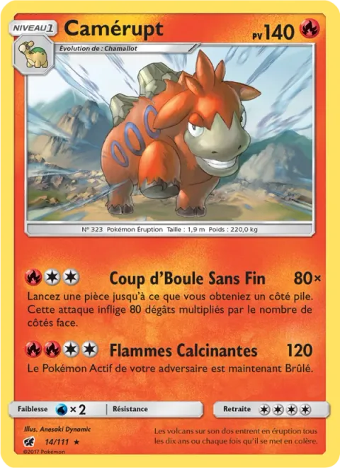 Camerupt [Continuous Headbutt | Searing Flame]