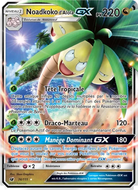Alolan Exeggutor GX [Tropical Head | Dragon Hammer | Tower-Go-Round GX]