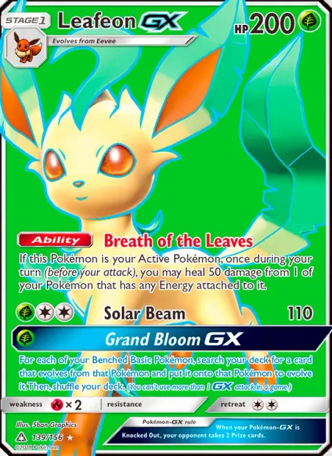 Leafeon GX [Breath of the Leaves | Solar Beam | Grand Bloom GX]