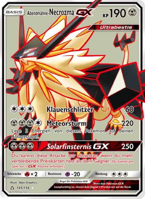 Dusk Mane Necrozma GX [Claw Slash | Meteor Tempest | Sun's Eclipse GX]
