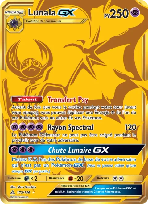 Lunala GX [Psychic Transfer | Moongeist Beam | Lunar Fall GX]