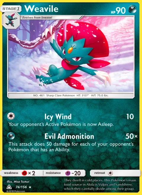 Weavile [Icy Wind | Evil Admonition]