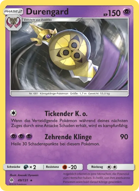 Aegislash [Ticking Knock Out | Draining Blade]