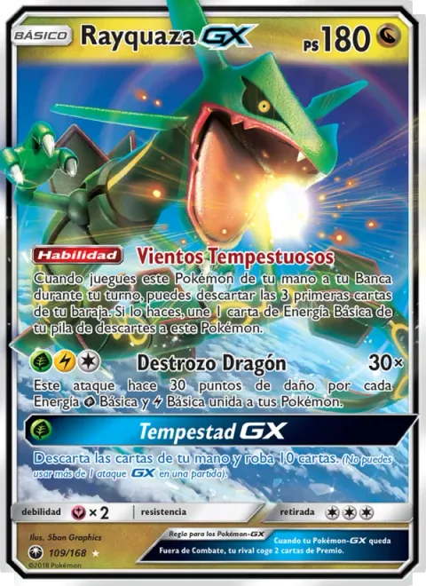 Rayquaza GX [Stormy Winds | Dragon Break | Tempest GX]