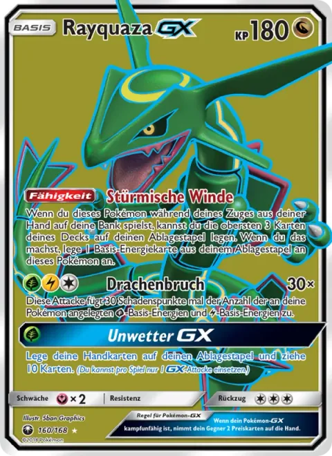 Rayquaza GX [Stormy Winds | Dragon Break | Tempest GX]