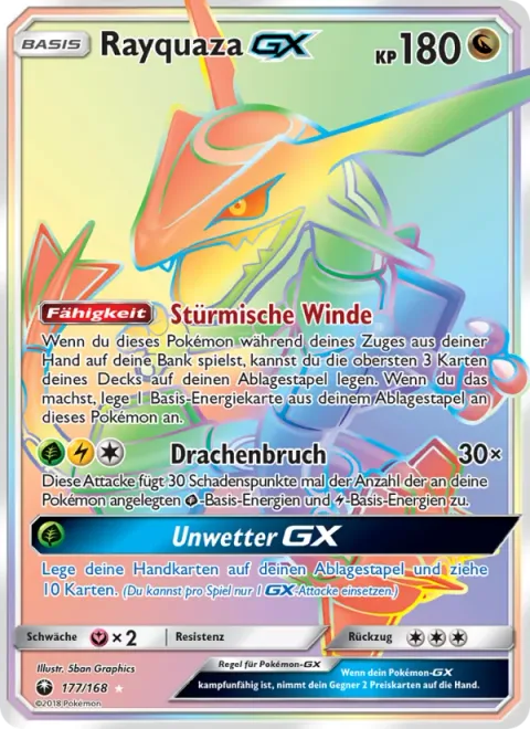 Rayquaza GX [Stormy Winds | Dragon Break | Tempest GX]