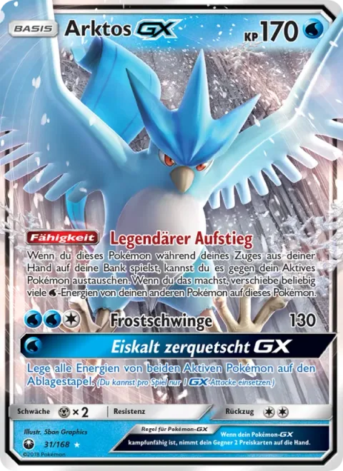 Articuno GX [Legendary Ascent | Ice Wing | Cold Crush GX]