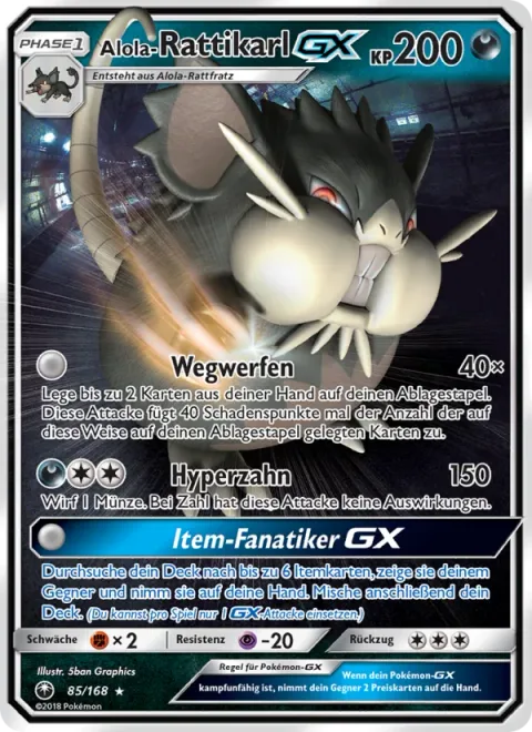 Alolan Raticate GX [Chuck Away | Hyper Fang | Item Maniac GX]
